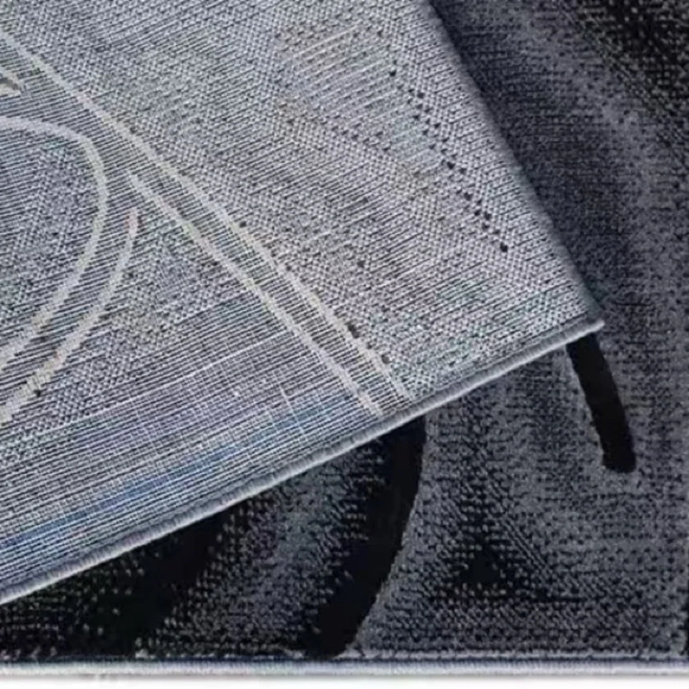 Modern Swirl Gray and Blue Door Mat